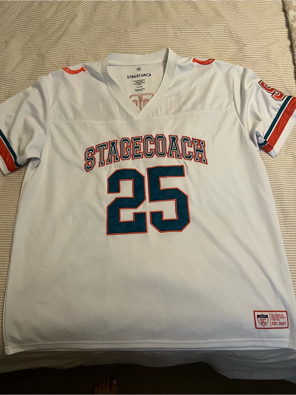 Stagecoach White Logo Jersey — Teal & Orange 25